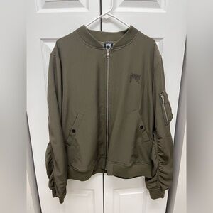Revenge Embroidered Nylon Army Bomber, Size XL